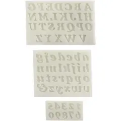O'Creme Set of Letters and Numbers  Silicone Fondant Mold - 2.6" x 4" - Blue