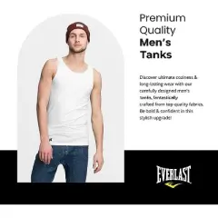 Everlast Essentials Mens Tank Tops Value 6 Pack Undershirt Breathable Tagless