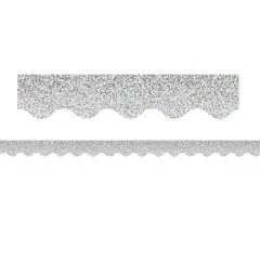 Teacher Created Resources Scalloped Border 2.19" x 210' Silver Sparkle (TCR8765-6)