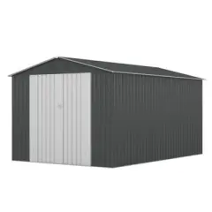 SEVOBAL Storage Sheds Hinge Portal Outside Storage Room With All-Weather Design Metal Tool Shed For Backyard, Patio, Lawn, Gray, 101.6"*142.1"*80.1"