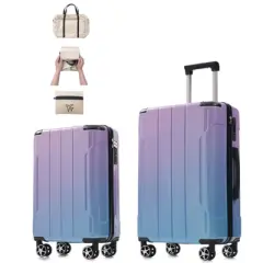 3 PCS Luggage Set, 20" Carry-On Suitcase & 24" Checked Suitcase & Foldable Duffel Bag, Spinner Wheels & TSA Lock - ModernLuxe