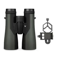 Vortex 10x50 Crossfire Roof Prism Binoculars with Smartphone Adapter Bundle