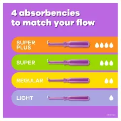 Tampax Radiant Duopack Regular/Super Absorbency Unscented Plastic Tampons