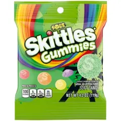 Skittles Gummies Sour Small Peg Candy - 4.2oz