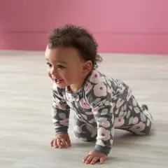 Gerber Baby Girls' Long Sleeve Sleep 'N Plays Floral - 2-Pack