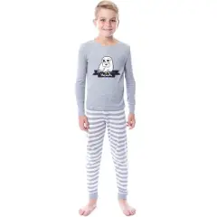 Harry Potter Child Unisex Hedwig Hogwarts Letter Wizarding World Pajama Set Grey