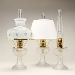 Aladdin Clear Lincoln Drape Oil Lamp WITH Parts Kit