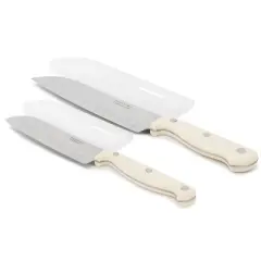 Martha Stewart Everyday Keswick 2 Piece Santoku Knife and Sheath Set in Linen