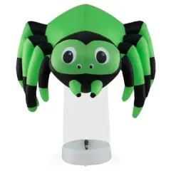 Costway 6 ft Halloween Inflatable Spider Pre-Lit Floating Spider Decoration w/ 3-Color Rotating Light Blow up Decoration w/ Stakes & Water Bags