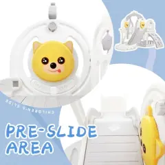 Toddler Slide and Swing Set 5 in 1,Kids Playground Climber Slide Playset with Basketball Hoop Freestanding Combination for Babies Indoor Outdoor Grey