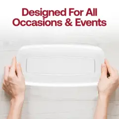 Smarty Had A Party 10.6" x 5" Clear Flat Raised Edge Rectangular Plastic Plates - 50 pcs