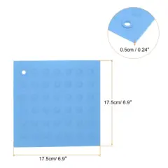 Unique Bargains Silicone Heat Resistant Non-slip Flexible Trivet Mat Light Blue 2 Pcs