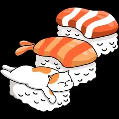Junior's Design By Humans Cat and Sushi By kimprut T-Shirt