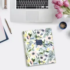 Blue Sky 8.5"x11" Yao Cheng 2025-2026 Weekly/Monthly Wirebound Planner Clear Cover Anemones Multi