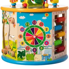 8 in 1 Colorful Attractive Wooden Kids Baby Activity Play Cube, Fun Toy Center For Playroom, Nursery, Preschool, and Doctors' Office
