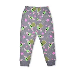 Star Wars Girl's Baby Yoda 2 Piece Coordinates, Long Sleeve T-Shirt and Jogger Pants Set for kids