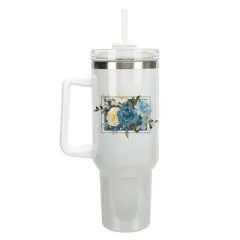 Elanze Designs His Grace Is Enough Faith Floral Frame 40 oz. Stainless Steel, Large Water Bottle Coffee Mug, Spill & Leak Resistant, Thermal Travel