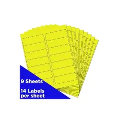 JAM Paper Shipping Address Labels Rectangular 1 1/3 x 4 Neon Yellow 359329614