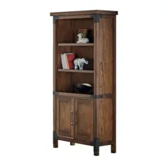 72" Addison Bookcase with Lower Doors Auburn - Martin Furniture