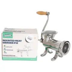 Lehman's Clamp-Down Meat Grinder #22, Manual Hand-Cranked Stainless Steel Meat Grinder for Home Use, Easy to Clean and Store