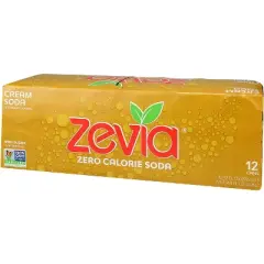 Zevia Zero Calorie Cream Soda - 12 oz each (24 Count)