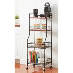 BrylaneHome Scroll 4-Tier Rolling Rack
