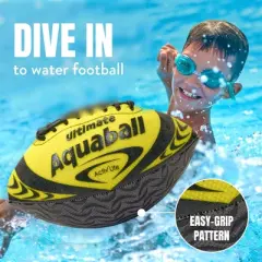 Activ Life Water Football for Pool, Beach, Lake, Waterproof Pool Toys for Kids aged 6-14, Double Lacing for Easy Grip - Yellow