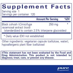 Pure Encapsulations Black Cohosh 2.5 - Hypoallergenic Supplement to Offer Support During Menopause* - 120 Capsules