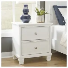 Signature Design by Ashley Casual Fortman 2 Drawer Nightstand, White