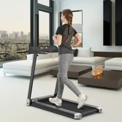 SuperFit  Folding Electric Treadmill Compact Walking Running Machine w/APP Control Speaker
