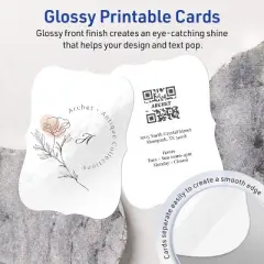 Avery Glossy White Invitation Cards, 5" x 7" Rectangle Flourished Edge