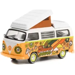 1973 Volkswagen Type 2 Westfalia Campmobile "Flower Power" "Club Vee-Dub Series 14" 1/64 Diecast Model by Greenlight