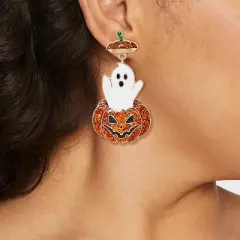Sugarfix by Baublebar Halloween Glow In The Dark Ghost Pumpkin Earrings - Orange