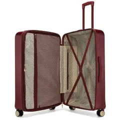 Badgley Mischka Diamond Expandable Hardside Checked 3pc Luggage Set - Burgundy