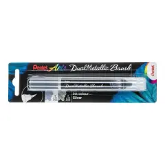 Pentel Arts DualMetallic Brush, Silver Ink