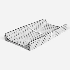 Bacati - Hearts Quilted Muslin Changing Pad Cover Black