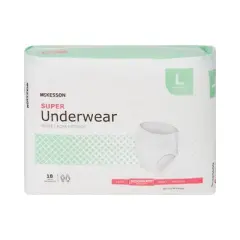 McKesson Disposable Underwear Pull On with Tear Away Seams Large, UW33845, Moderate