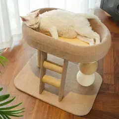 Indoor cat climbing frame, cat tree tower, cat house activity center furniture with grab poles, climbing ladder