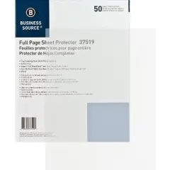 Business Source Sheet Protector Top Loading 8-1/2"x11" 50/BX Clear 37519