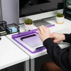 Mind Reader 6pk Plastic Clipboard Letter Storage Translucent