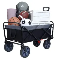 Gulches 150L Collapsible Wagon Cart, Heavy Duty, 360 lbs Capacity, Portable Sport Wagon
