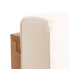 2pc Brava Outdoor Acacia Wood Right Arm Loveseat & Coffee Table with Cushion Teak/Beige - Christopher Knight Home