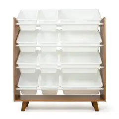 Morgan Mid-Century 12 Bin Toy Storage Wood/White - Humble Crew