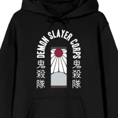 Demon Slayer Corps Tanjiro Earring Long Sleeve Black Adult Hooded Sweatshirt