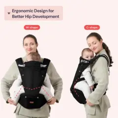 BabbleRoo Grow Carrier &ndash; 6-in-1 Baby Carrier with Hip Seat, Ergonomic & Adjustable Toddler Carrier, Newborn to Toddler, with Lumbar Support & Sunshade