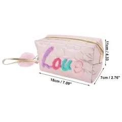 Unique Bargains Women's Portable Embroidered Love Makeup Bag 1 Pc