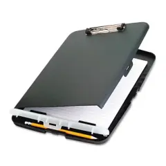 Officemate Low Profile Storage Clipboard, 0.5" Clip Capacity, Holds 8.5" x 11" Sheets, Charcoal