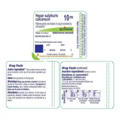 Hepar Sulphuris Calcareum 10M by Boiron Homeopathic Single Medicine For Cough, Cold & Flu  -  80 Pellet