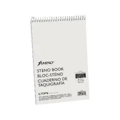Ampad Spiral Steno Book Gregg 6 x 9 15 lb Green Tint 80 Sheets 25274