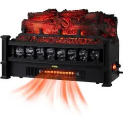 Acekool 20" Electric Fireplace Insert - Realistic LED Flame & 1500W Heater for Indoor Rooms, Faux Log Design